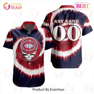 NHL Montreal Canadiens Special Grateful Dead Tie-Dye Design Button Shirt Polo Shirt