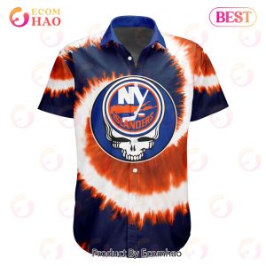 NHL New York Islanders Special Grateful Dead Tie-Dye Design Button Shirt Polo Shirt