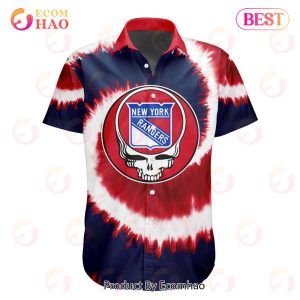 NHL New York Rangers Special Grateful Dead Tie-Dye Design Button Shirt Polo Shirt