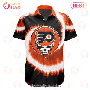 NHL Philadelphia Flyers Special Grateful Dead Tie-Dye Design Button Shirt Polo Shirt