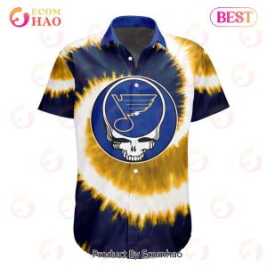 NHL St. Louis Blues Special Grateful Dead Tie-Dye Design Button Shirt Polo Shirt