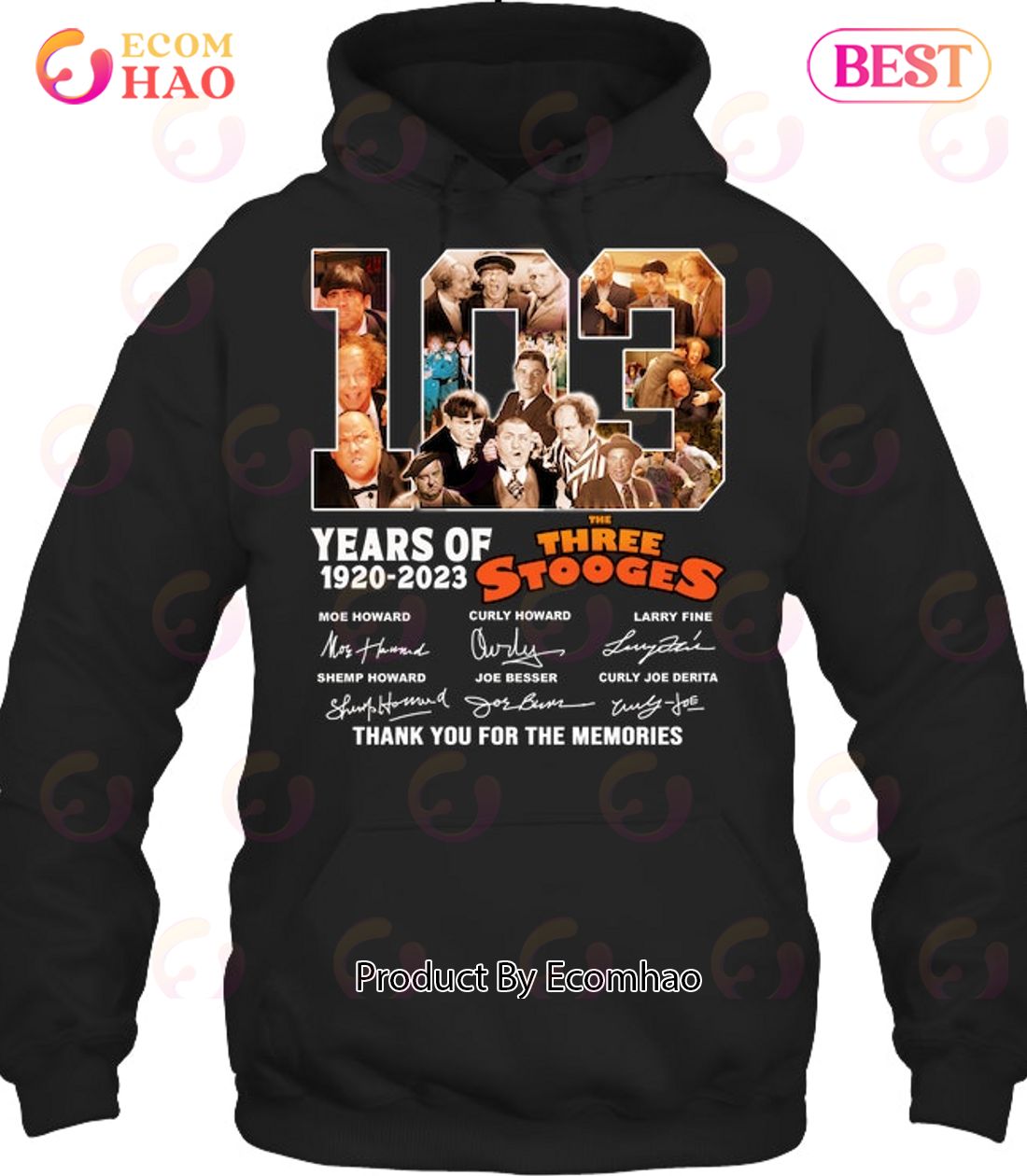 103 Years Of 1920 – 2023 The Three Stooges Signed Thank You For The Memories T-Shirt