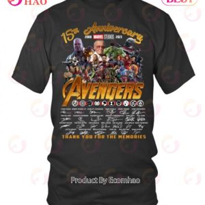 15th Anniversary 2008 – 2023 Marvel Studios Avengers Thank You For The Memories T-Shirt