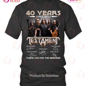 40 Years 1983 – 2023 Testament Thank You For The Memories T-Shirt