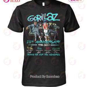 Gorillaz 25th Anniversary 1988 – 2023 Thank You For The Memories T-Shirt