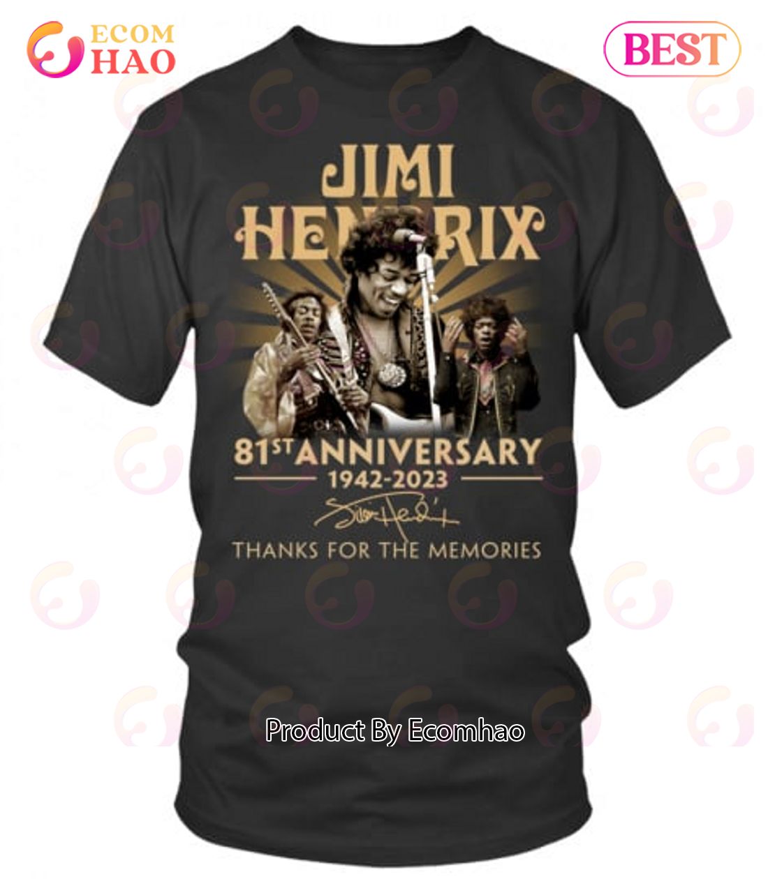 Jimi Hendrix 81st Anniversary 1942 – 2023 Thanks For The Memories T-Shirt