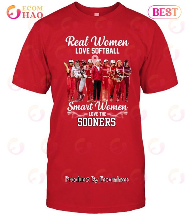 Real Women Love Baseball Smart Women Love The Sooners T-Shirt