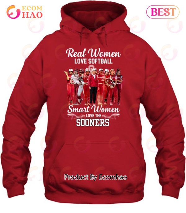 Real Women Love Baseball Smart Women Love The Sooners T-Shirt