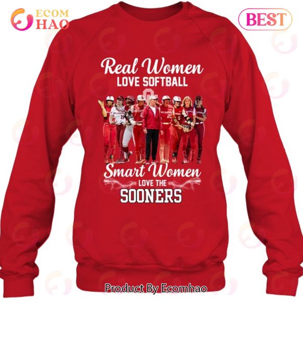 Real Women Love Baseball Smart Women Love The Sooners T-Shirt