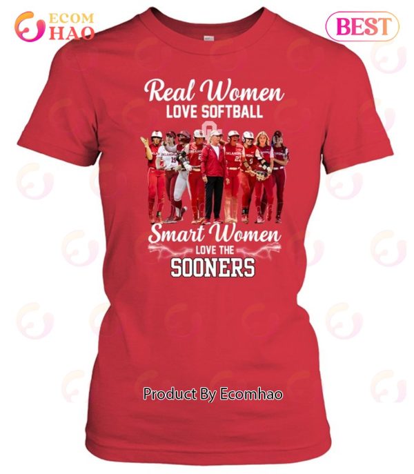 Real Women Love Baseball Smart Women Love The Sooners T-Shirt