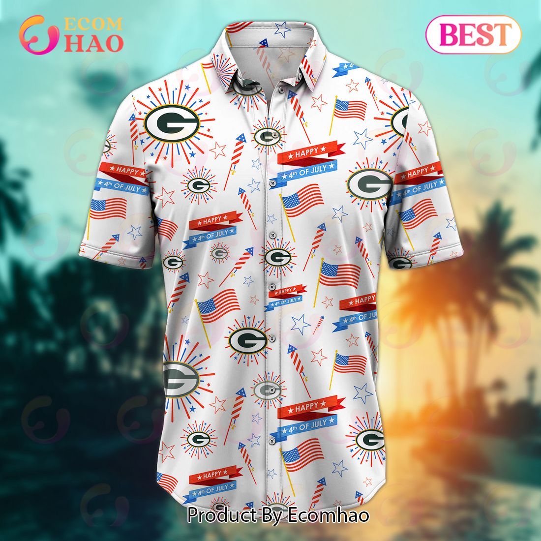 NFL Green Bay Packers Happy 4th Of July Hawaiian Shirt