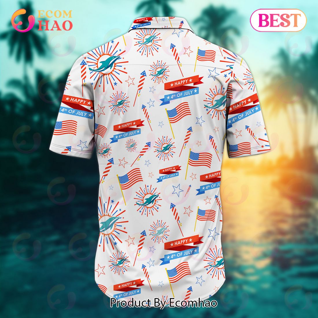 NFL Miami Dolphins Happy 4th Of July Hawaiian Shirt