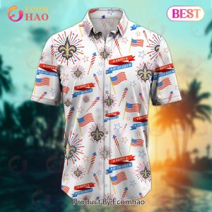 NFL New Orleans Saints Happy 4th Of July Hawaiian Shirt NFL New Orleans Saints Happy 4th Of July Hawaiian Shirt