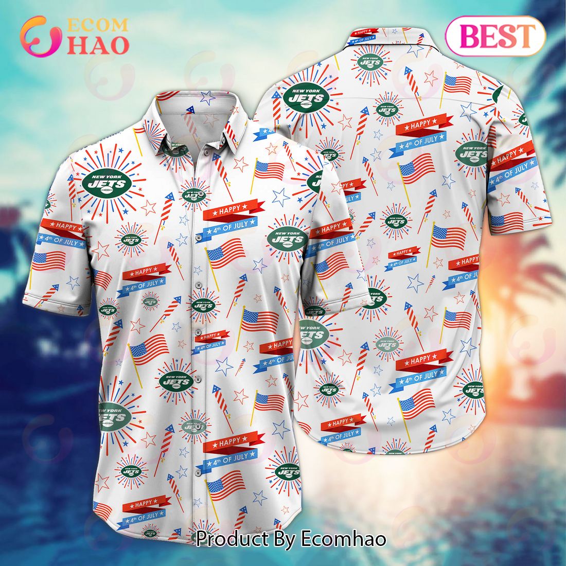 NFL New York Jets Happy 4th Of July Hawaiian Shirt