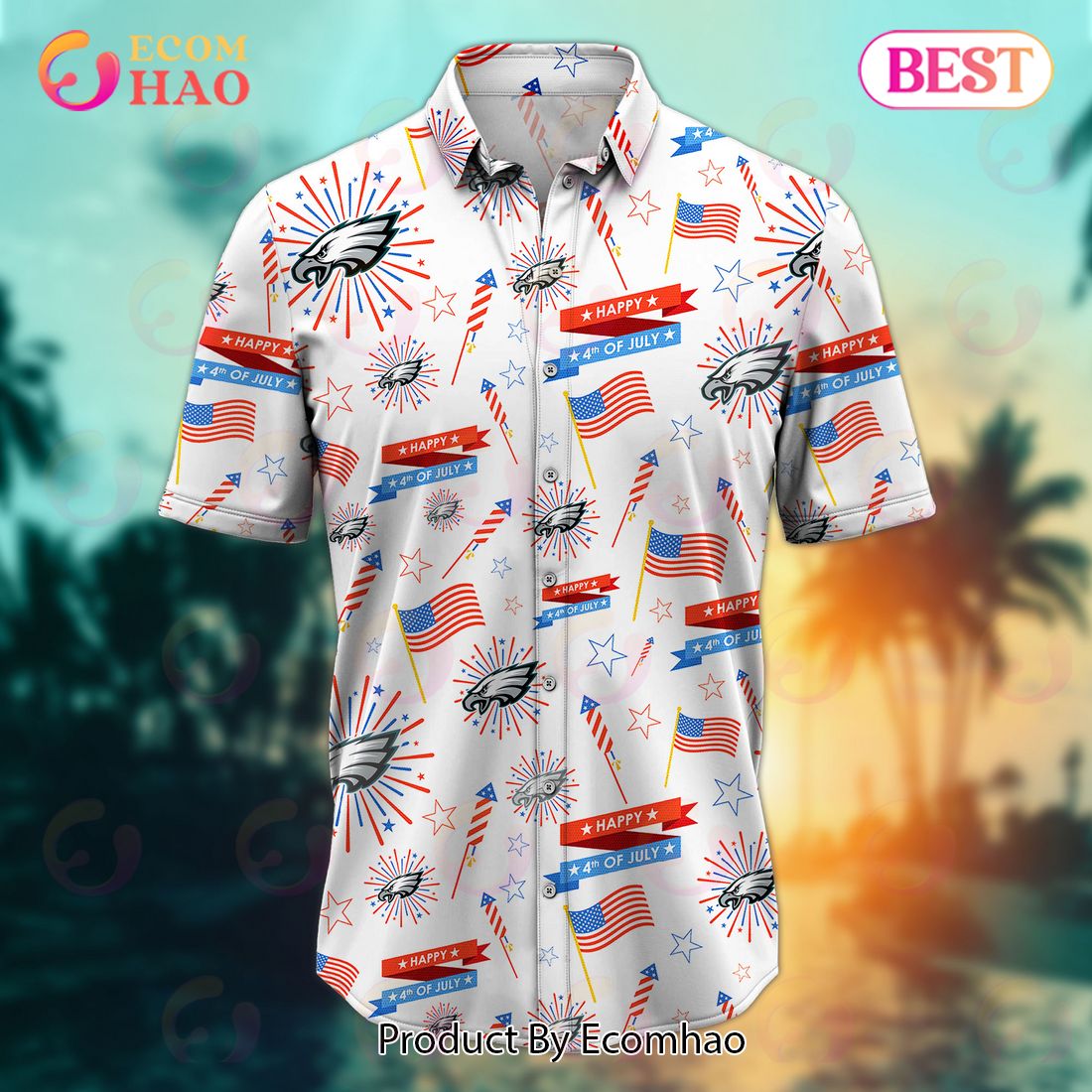 NFL Philadelphia Eagles Happy 4th Of July Hawaiian Shirt