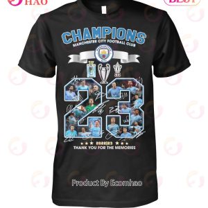 Champions Manchester City Football Club 2022-23 Thank You For The Memories T-Shirt