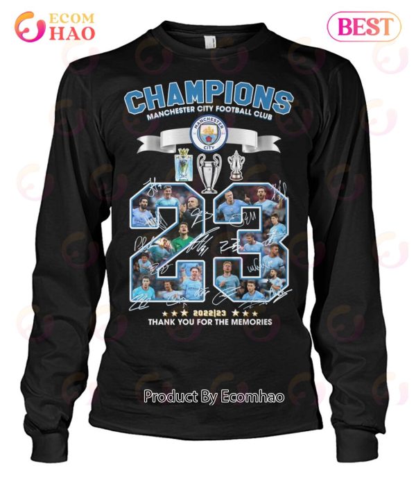 Champions Manchester City Football Club 2022-23 Thank You For The Memories T-Shirt