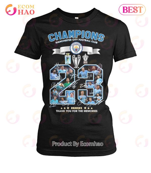 Champions Manchester City Football Club 2022-23 Thank You For The Memories T-Shirt