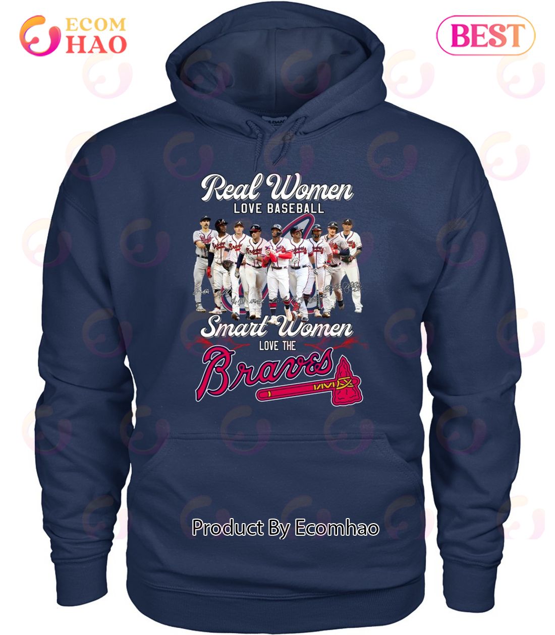 Real Women Love Baseball Smart Women Love The Braves T-Shirt