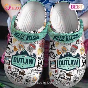 PREMIUM Willie Nelson EST 2016 Out Law Music Festival Clogs, Crocs