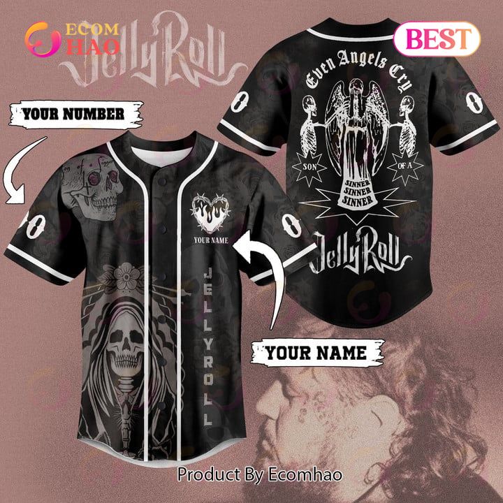 Customize Jelly Roll Even Angels Cry Baseball Jersey