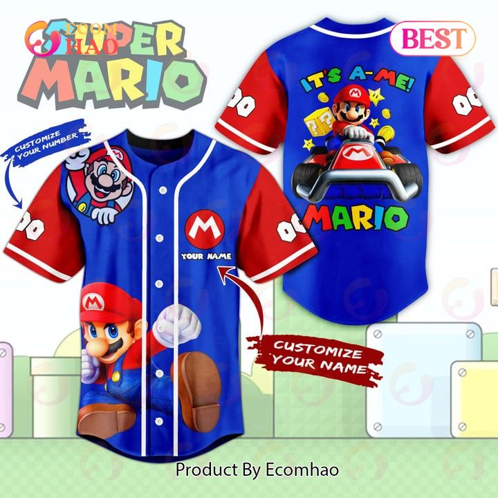 Customize Mario It’s A Me Baseball Jersey