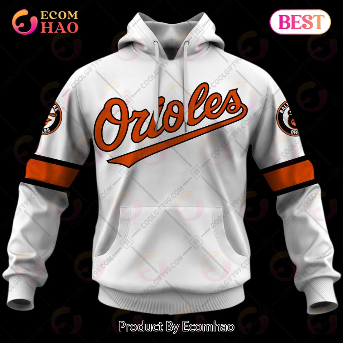 Personalized MLB Baltimore Orioles Home Jersey Style 3D Hoodie