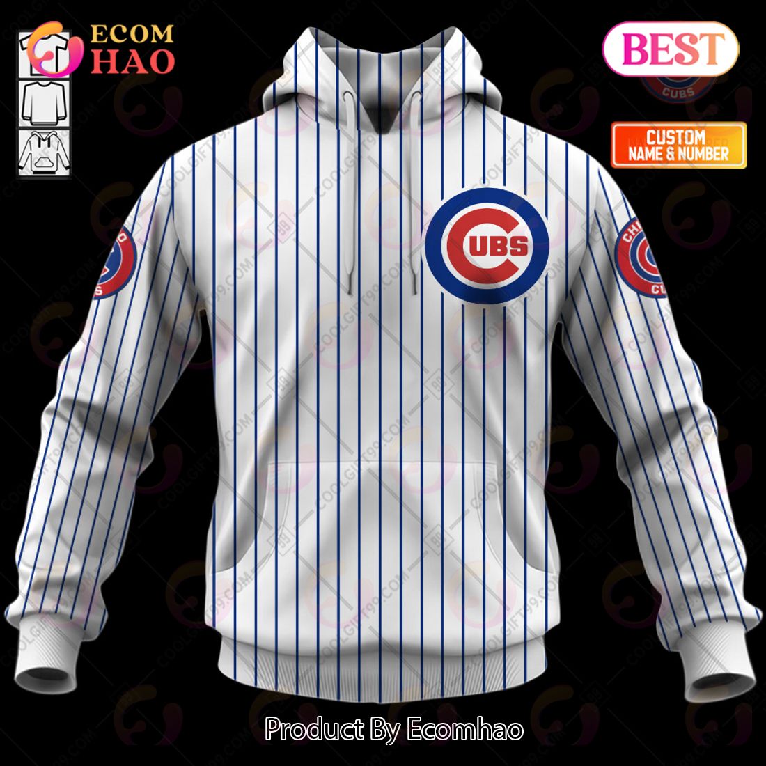 Personalized MLB Chicago Cubs Home Jersey Style 3D Hoodie