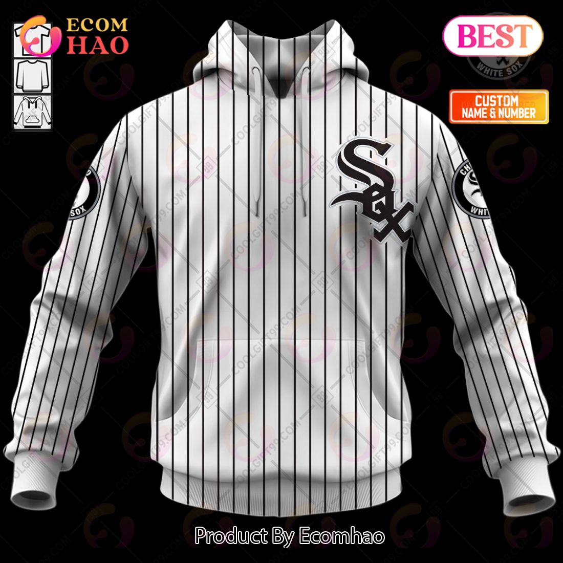 Personalized MLB Chicago White Sox Home Jersey Style 3D Hoodie