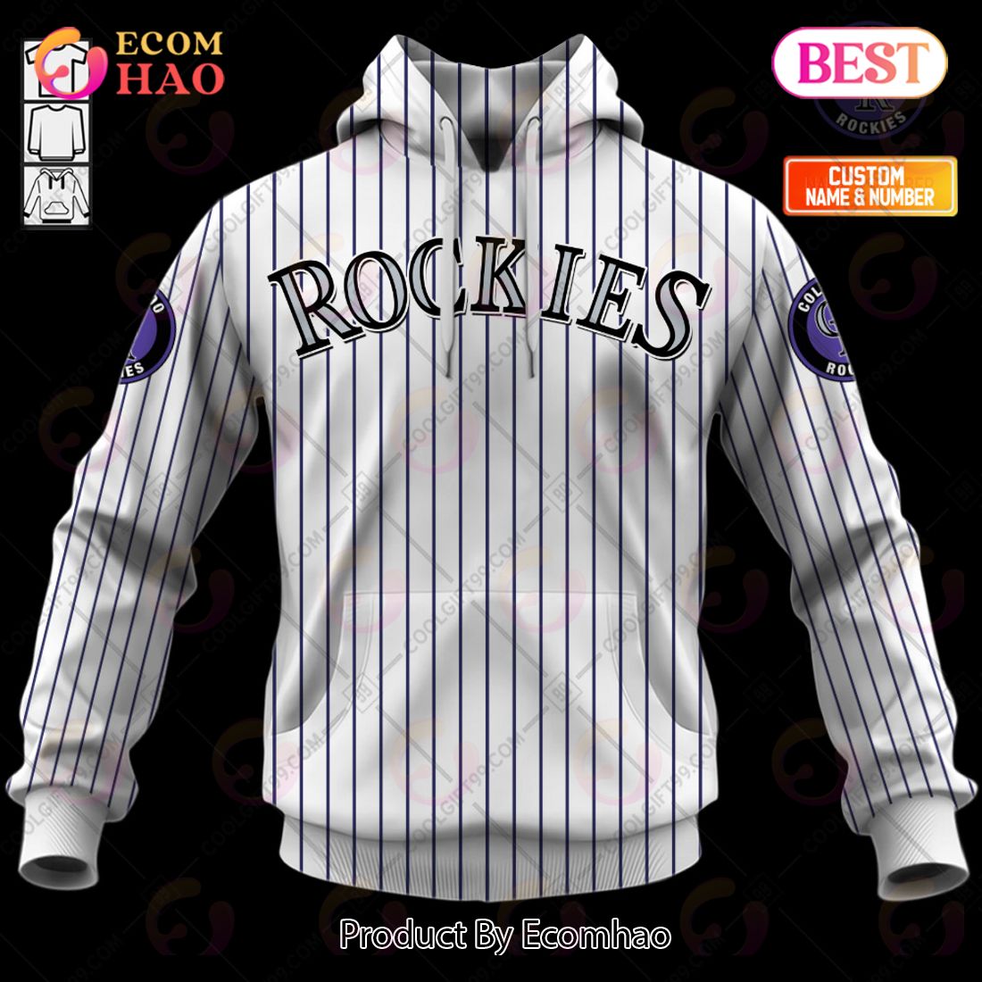 Personalized MLB Colorado Rockies Home Jersey Style 3D Hoodie