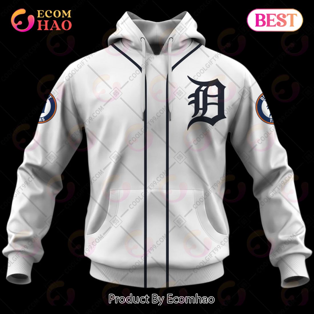 Personalized MLB Detroit Tigers Home Jersey Style 3D Hoodie