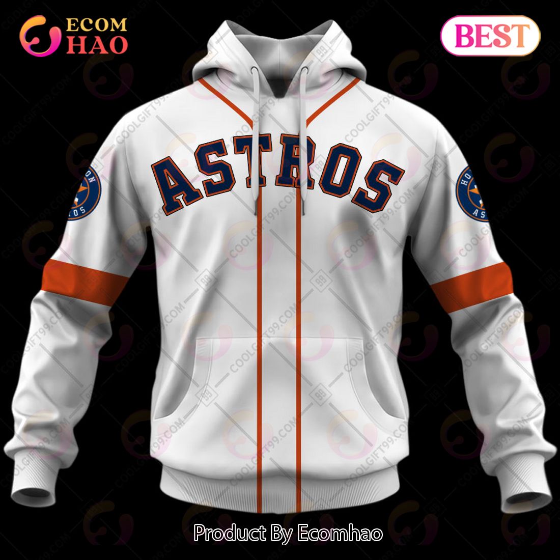 Personalized MLB Houston Astros Home Jersey Style 3D Hoodie