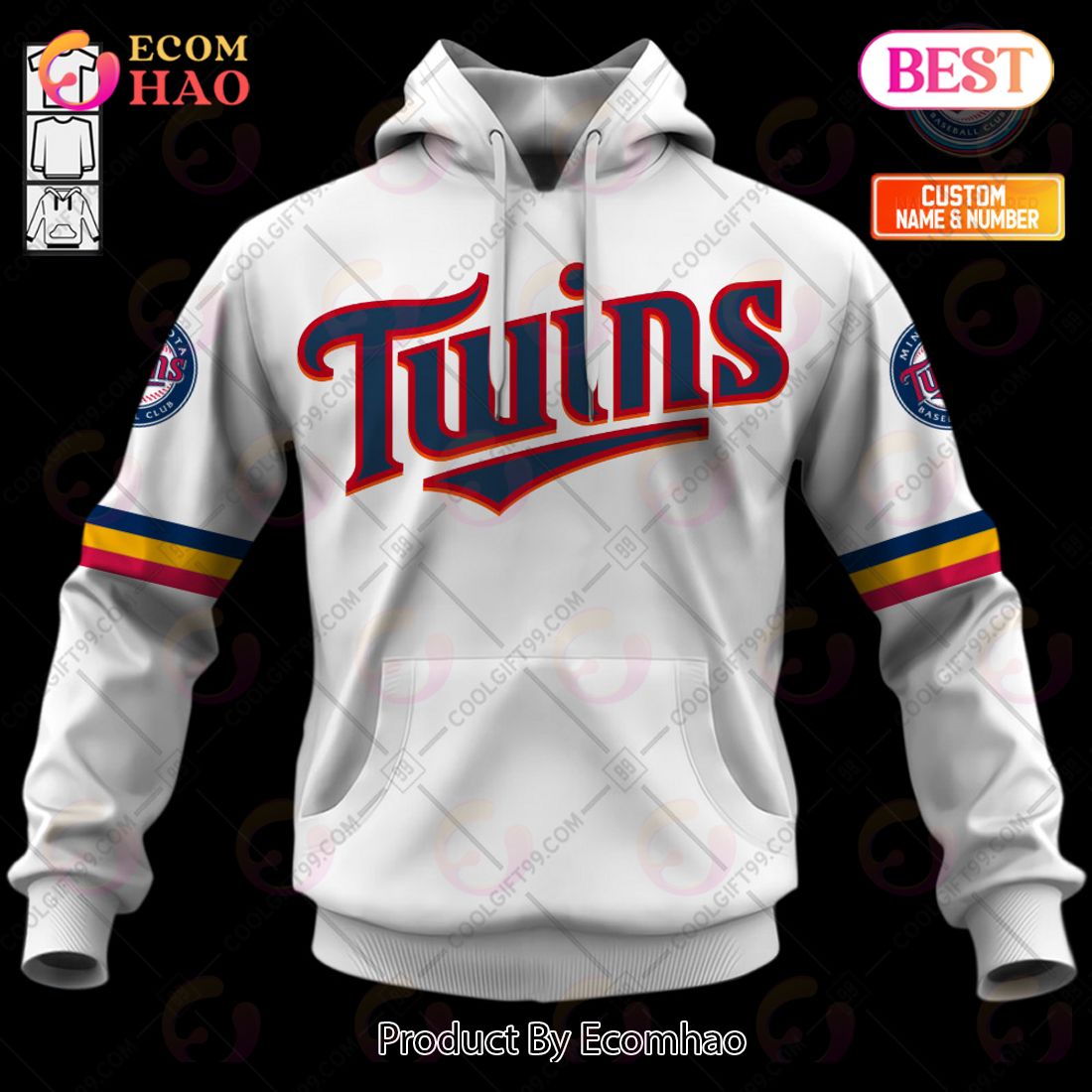 Personalized MLB Minnesota Twins Home Jersey Style 3D Hoodie