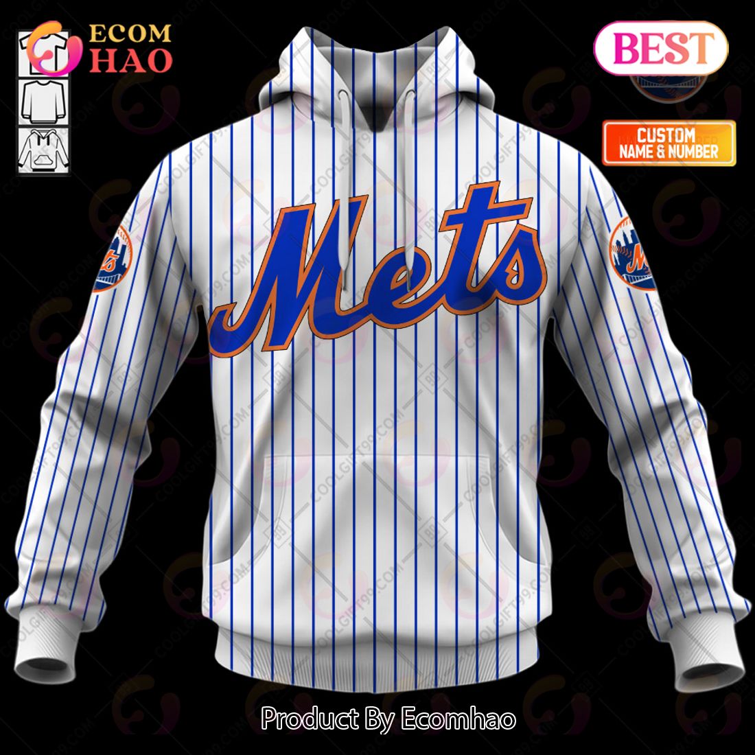 Personalized MLB New York Mets Home Jersey Style 3D Hoodie