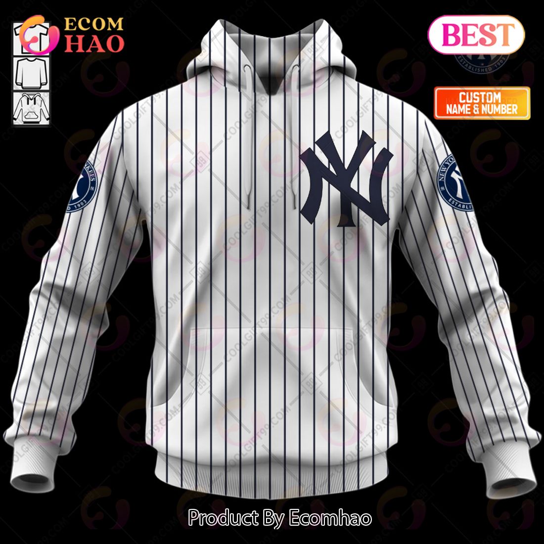 Personalized MLB New York Yankees Home Jersey Style 3D Hoodie