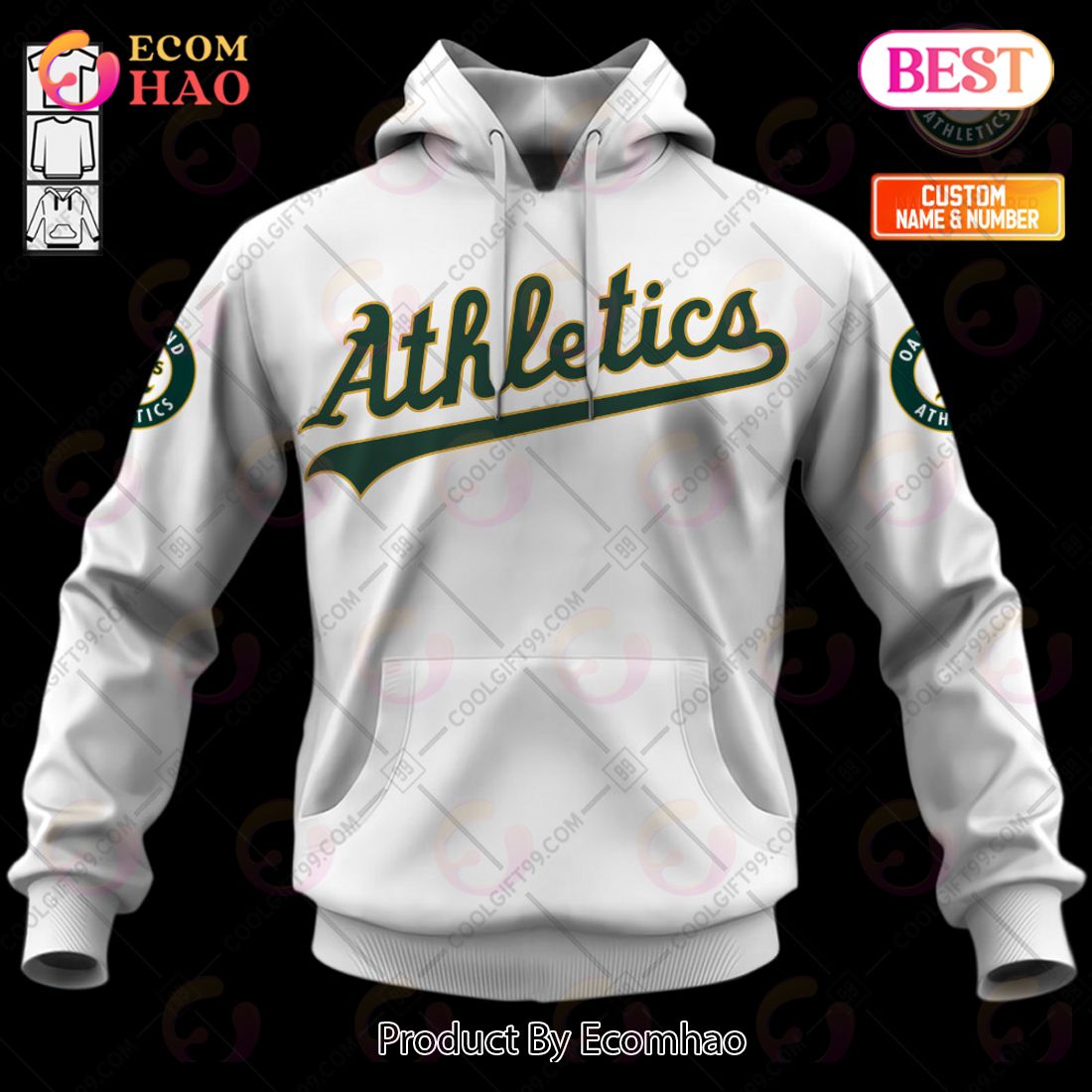 Personalized MLB Oakland Athletics Home Jersey Style 3D Hoodie