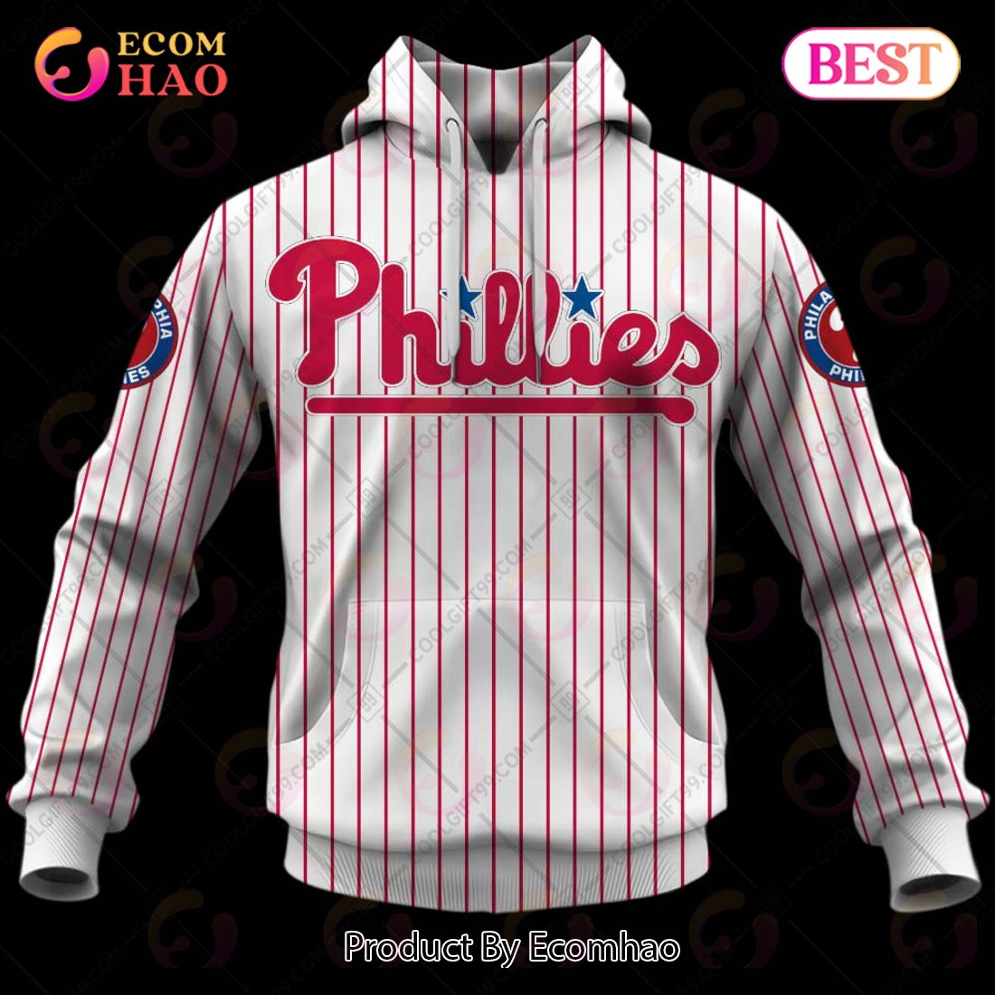 Personalized MLB Philadelphia Phillies Home Jersey Style 3D Hoodie