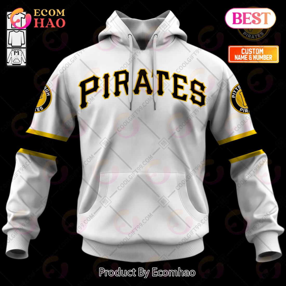 Personalized MLB Pittsburgh Pirates Home Jersey Style 3D Hoodie