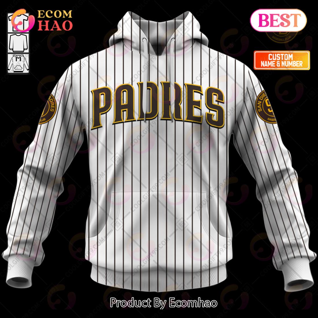 Personalized MLB San Diego Padres Home Jersey Style 3D Hoodie