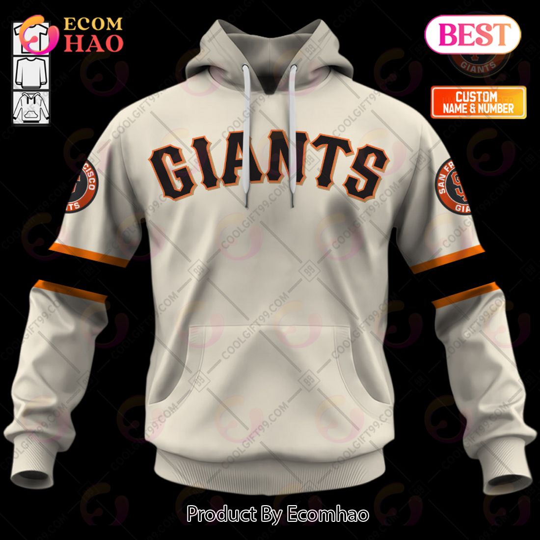 Personalized MLB San Francisco Giants Home Jersey Style 3D Hoodie