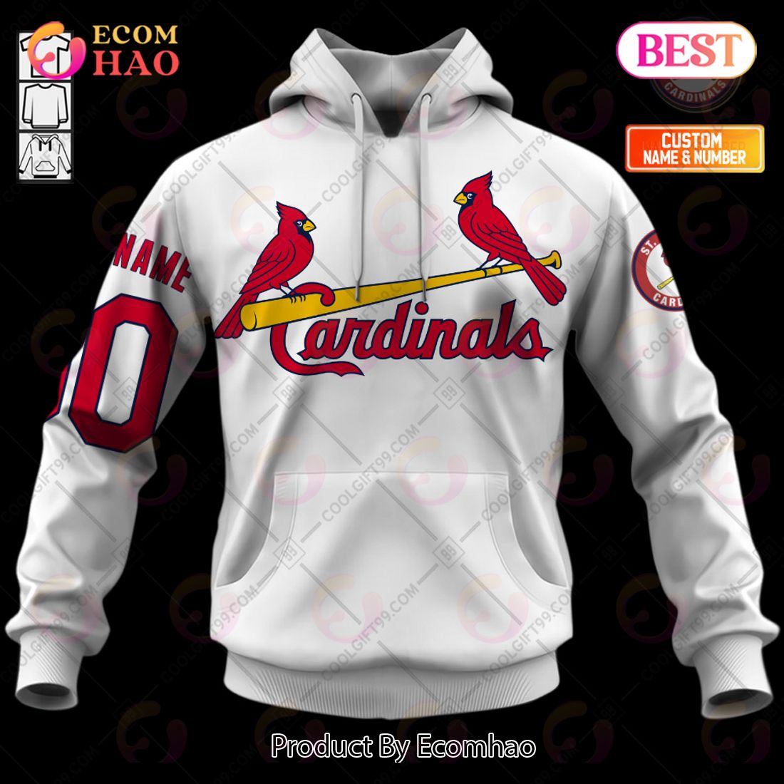 Personalized MLB St. Louis Cardinals Home Jersey Style 3D Hoodie