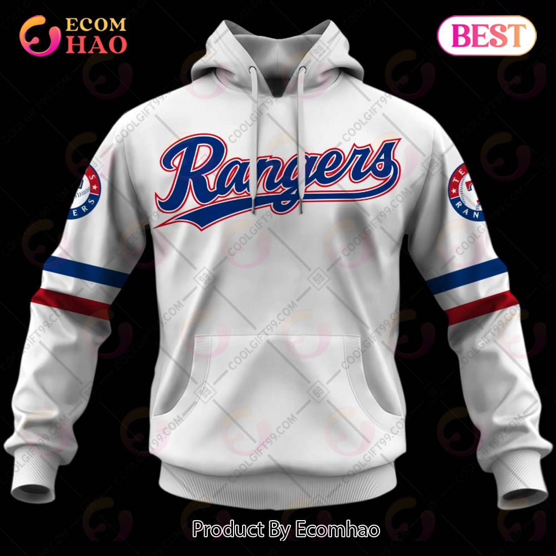 Personalized MLB Texas Rangers Home Jersey Style 3D Hoodie