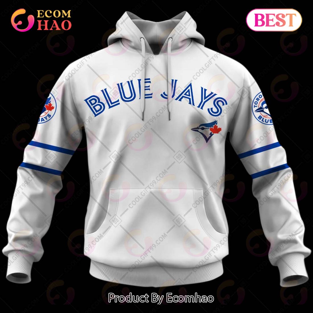 Personalized MLB Toronto Blue Jays Home Jersey Style 3D Hoodie