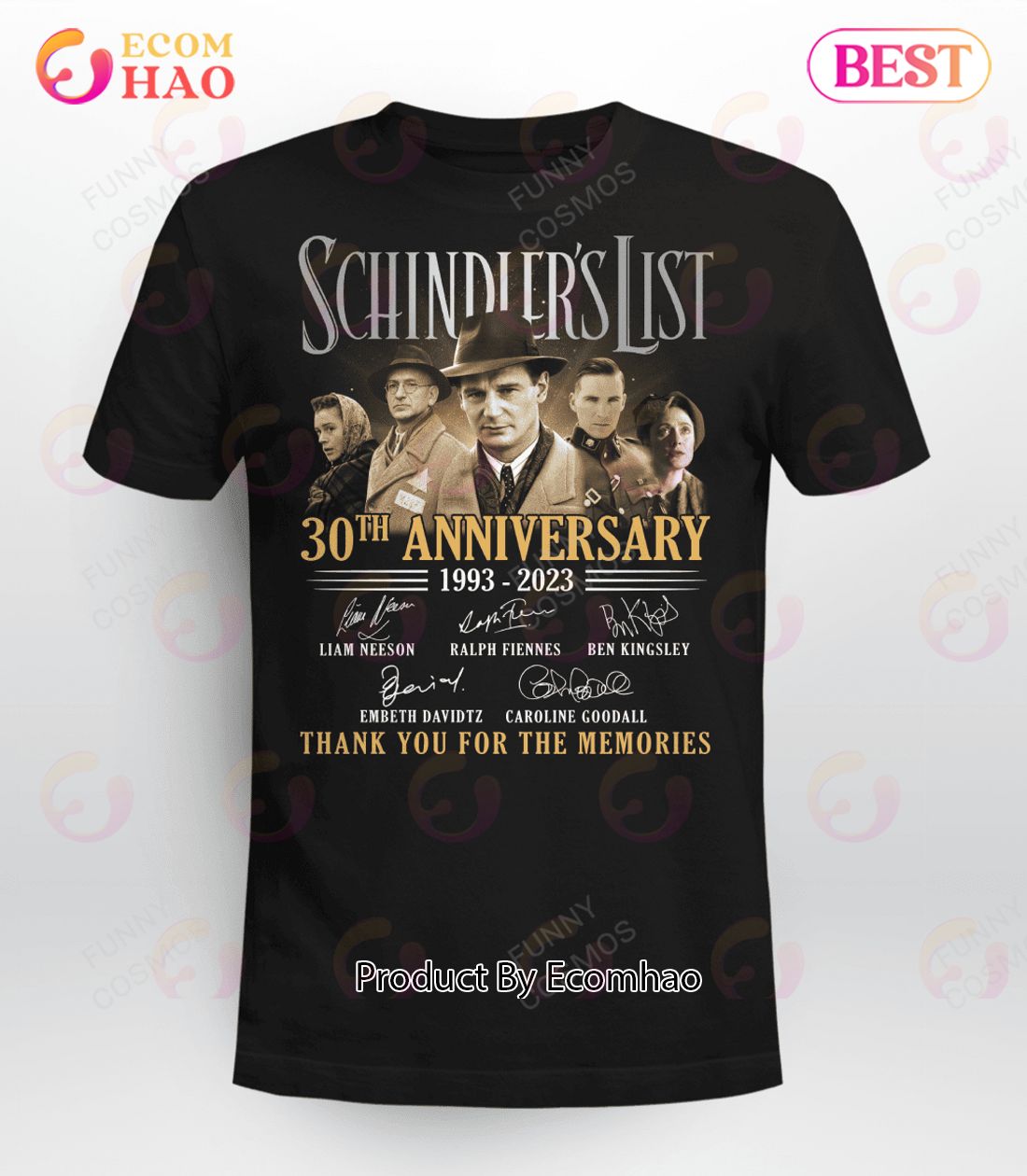 Schindler’s List 30th Anniversary 1993 – 2023 Thank You For The Memories T-Shirt