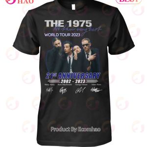 The 1975 World Tour 2023 21st Anniversary 2002 – 2023 Signed T-Shirt