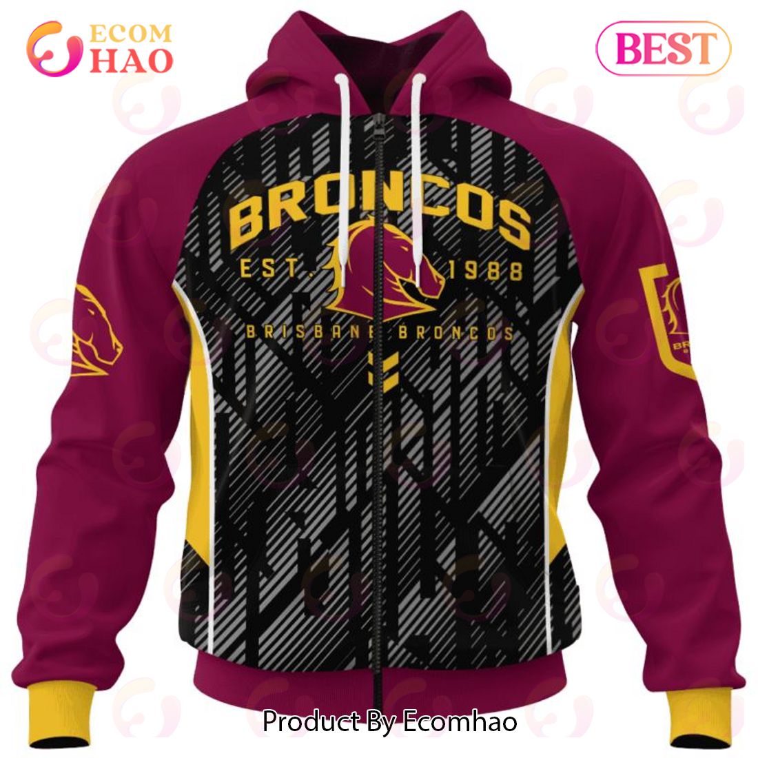 Brisbane Broncos NRL Special Camo Hunting Personalized Hoodie T