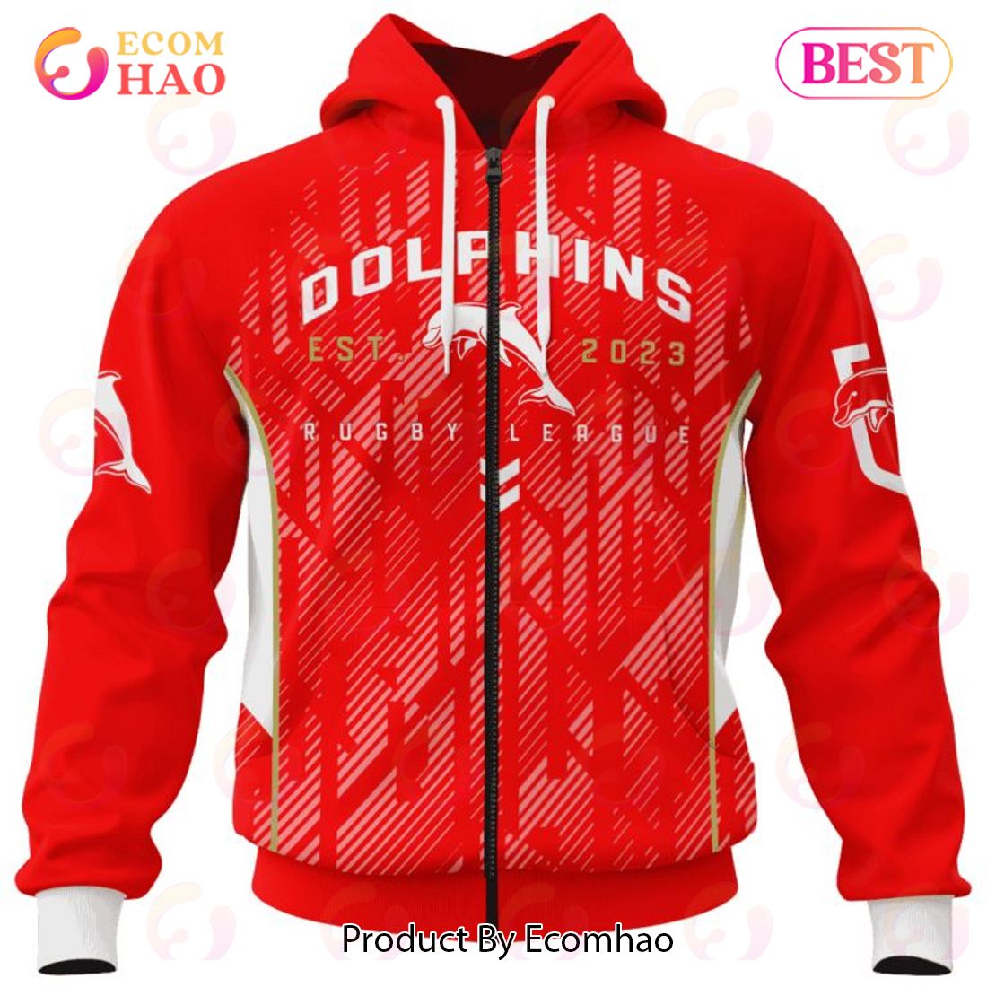 NRL Dolphins Special Blocker Design 3D Hoodie