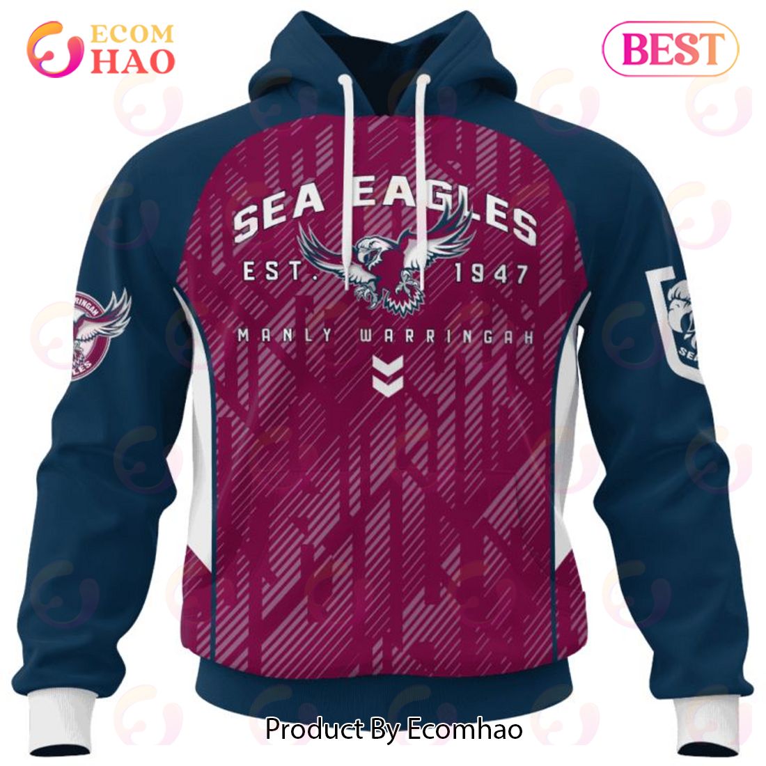 NRL Manly Warringah Sea Eagles Special Blocker Design 3D Hoodie