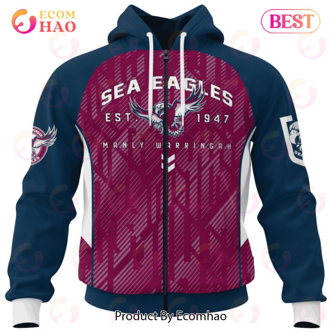 NRL Manly Warringah Sea Eagles Special Blocker Design 3D Hoodie