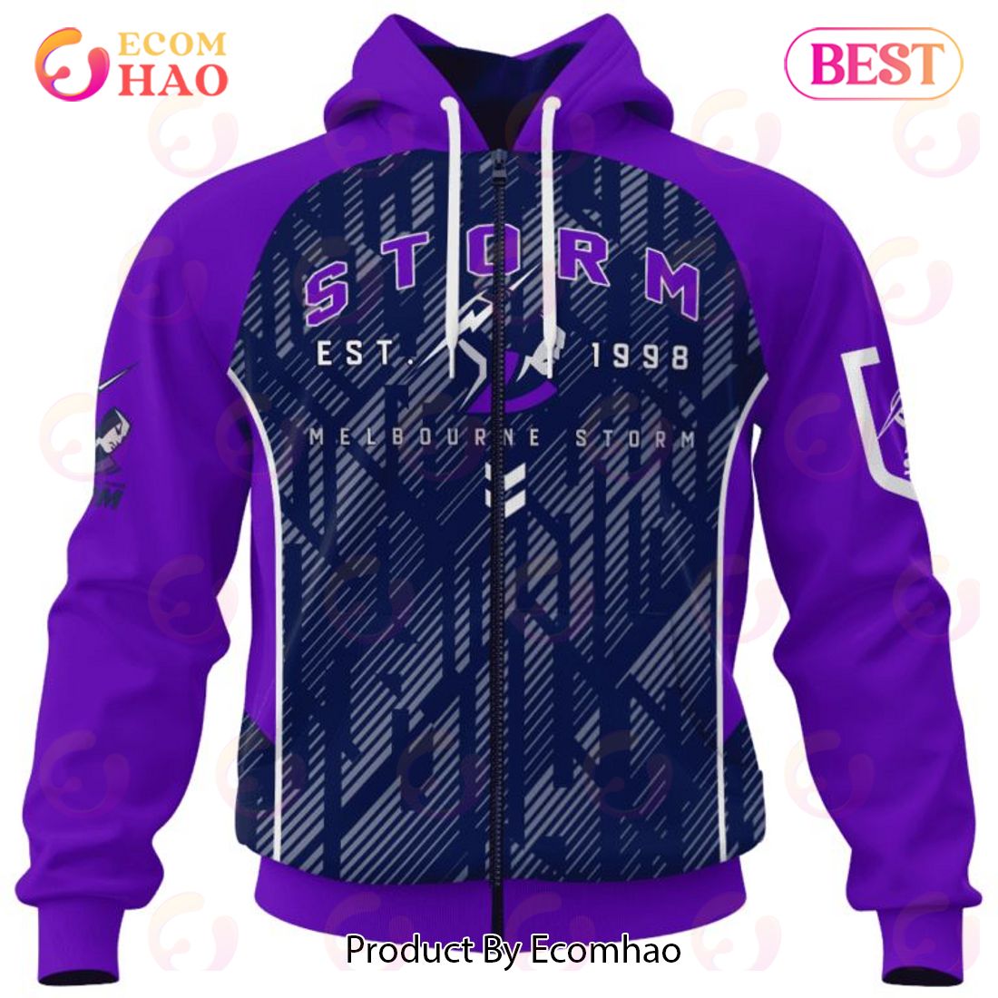 NRL Melbourne Storm Special Blocker Design 3D Hoodie